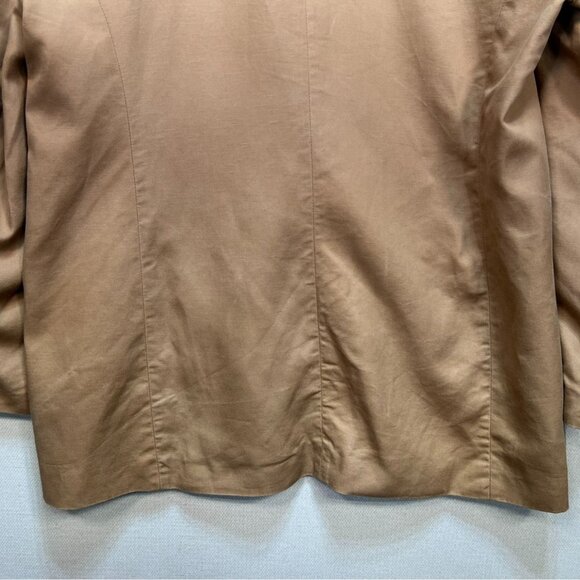 Loft Womens One Button Blazer Jacket Size 14 Tan Neutral Classic Business Pocket - Picture 13 of 13